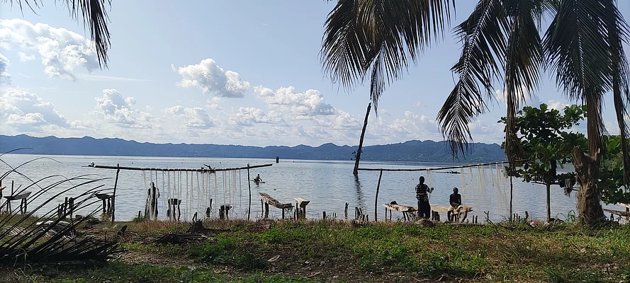 Blick auf den Lake Bosomtwe