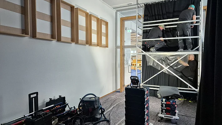 Umbauarbeiten in der Bibliothek 