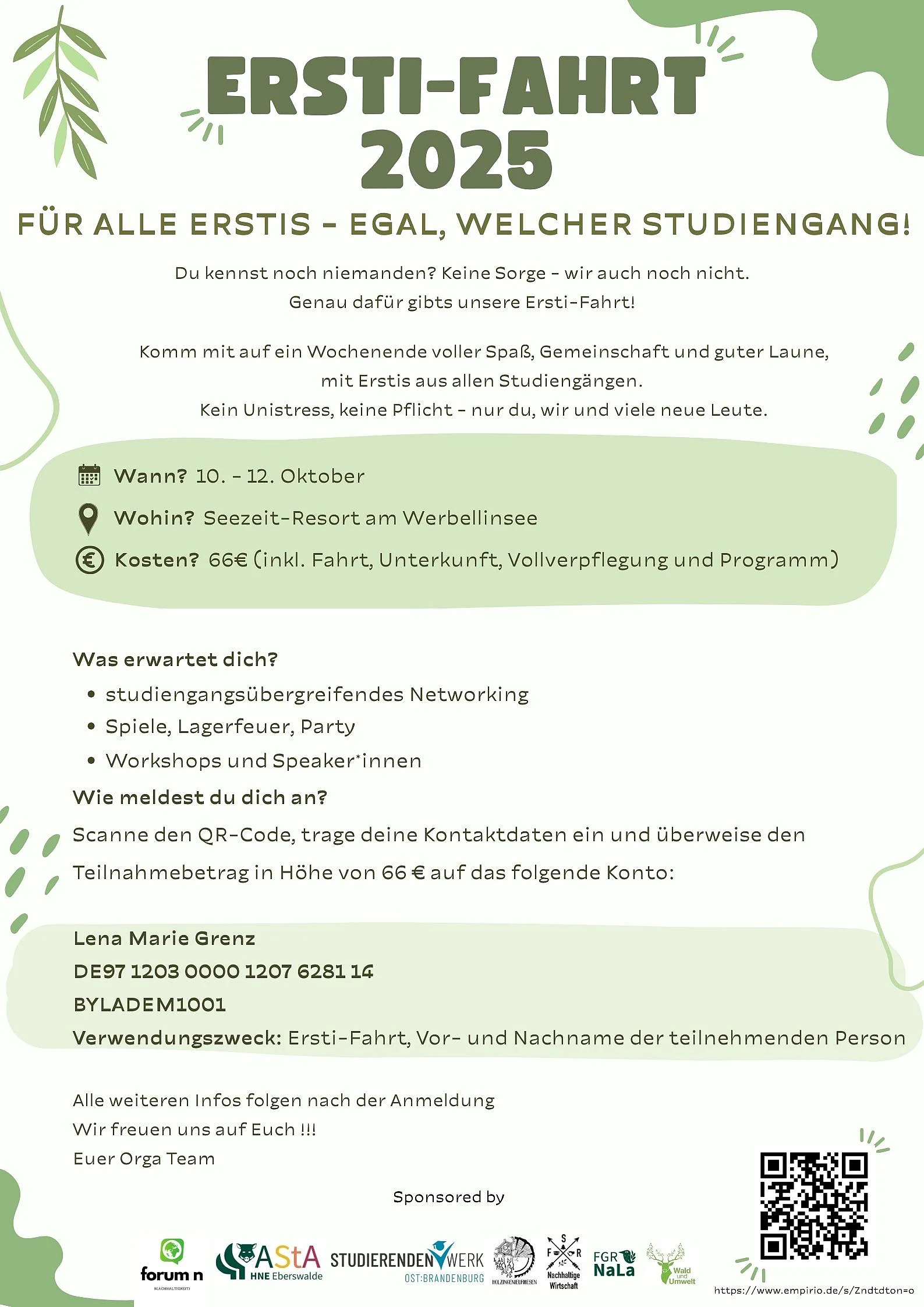 Flyer mit QR-Code zum scannen