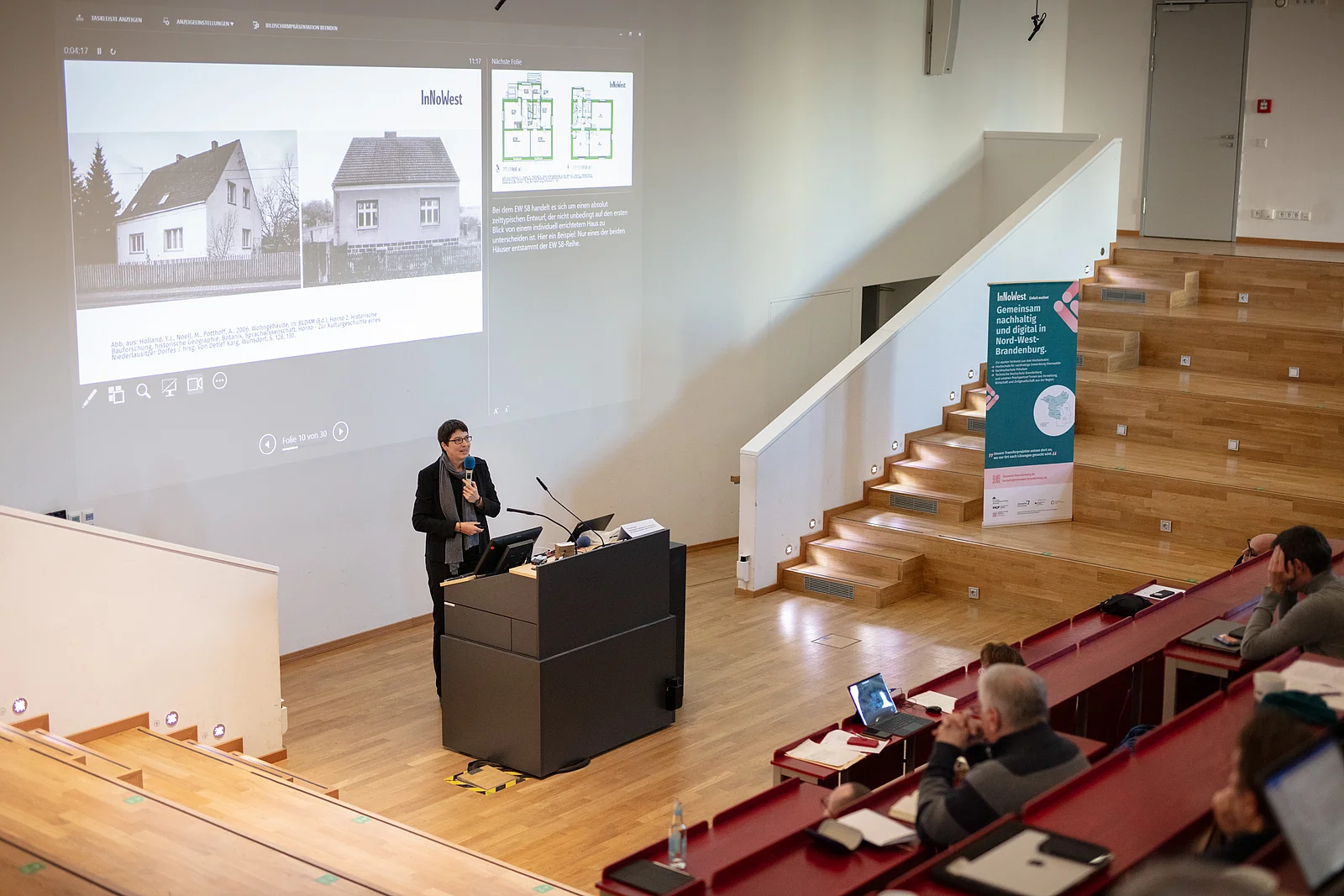 Vortrag von Luise Albrecht (HNEE) zu Typenhaus- und Bauteilkatalogen als Instrumente zur Beurteilung des Ist-Zustands