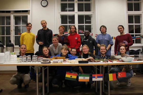 People standing at a desk