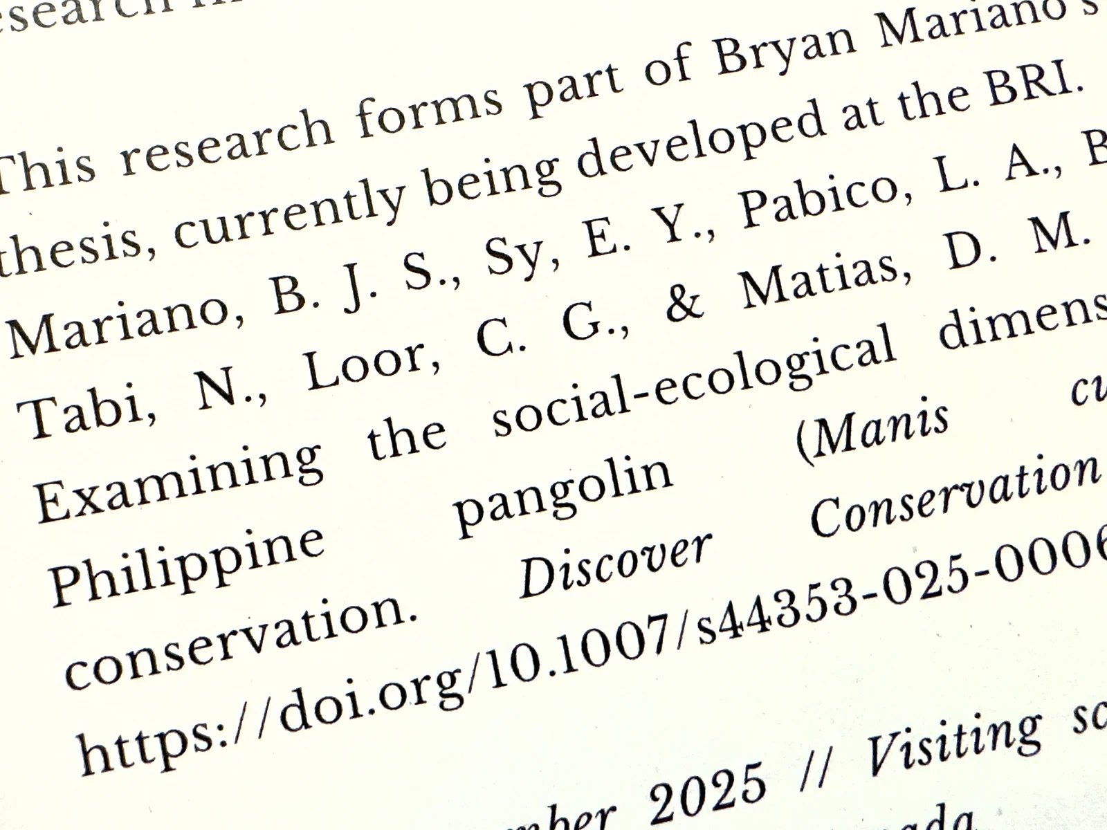 Veröffentlichung zu Pangolinen